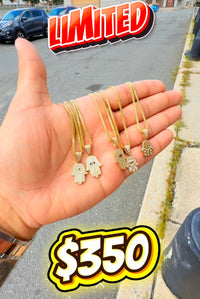 14k franco chain with hamsa