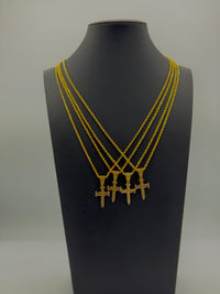 14k rope chain and cross pendant (Cz) stones 24”