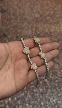 Heart tennis moissanite bracelet