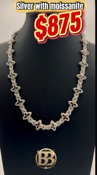 Silver & lab Grown Diamonds 💎 Rainbow 🌈 Necklace by BB