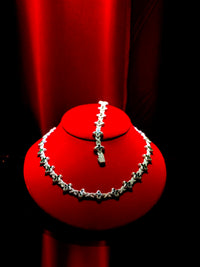 Silver with moissanite lucky  clover chain and bracelet