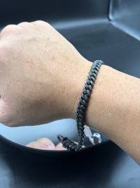 Black iced out cuban Moissanite bracelet