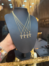 14k Cuban chain with Cross pendant