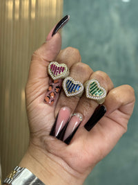 10K Colored Heart Rings By BB