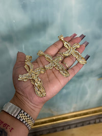 Gold Over Silver Stylish Cross Pendant by BB