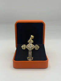 Stylish Cross In Gold Over Silver By BB