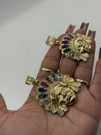 Native American Head Gold Over Silver by BB