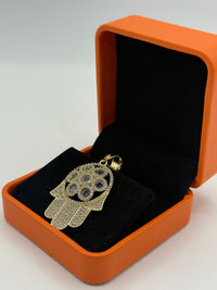 Stylish Flower Hamsa 🪬 Pensant Gold Over Silver by Bb