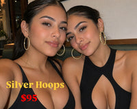 Gold over silver XL Hoops by BB