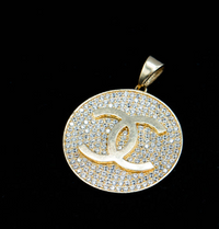 14K Gold Chanel Round Pendant