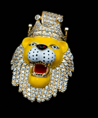 Cubic Zirconia King Lion's Head Pendant