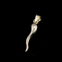 14K Gold Italian Horn Pendant