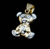 14K Gold 2-Tone Bear Cub Pendant