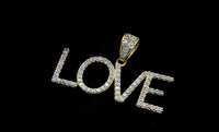 14K Gold "Love" Letter Pendant