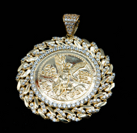 14K Gold Large "50 Pesos" Coin Pendant