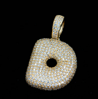 14K Gold Bubble Letter D Pendant