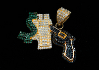 14K Gold "Money Power Respect" Hip Hop Iced Out Pendant