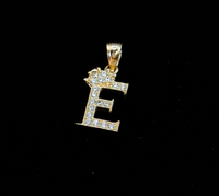 14K Gold Royal "E" Letter Pendant