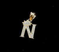 14K Gold Royal "N" Letter Pendant