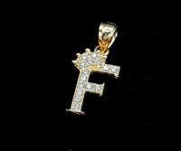 14K Gold Royal "F" Letter Pendant