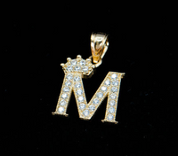 14K Gold Royal "M" Letter Pendant