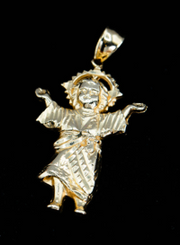 14K Gold Divine Child Religious Pendant