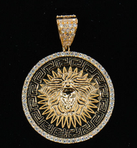 14K Gold Medusa Head Medalion