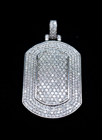 Iced Out CZ Dog Tag Pendant